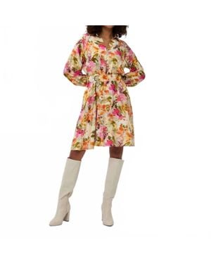 EsQualo Raglan Floral Garden Dress - Orange