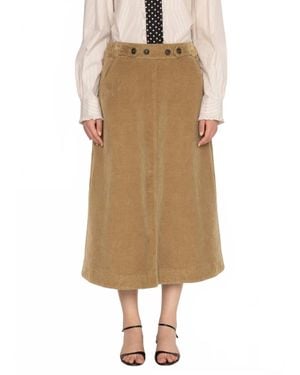 Sea Garrett Corduroy Midi Skirt - Natural