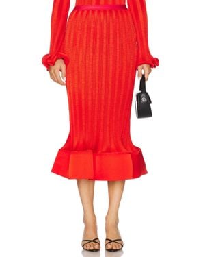 Jonathan Simkhai Hollis Midi Skirt - Red