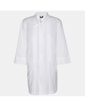 Basler Cotton Front Zip Short Sleeve Shirt - White