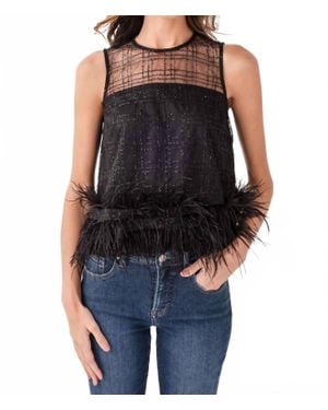 Raisonnel Luxe Grid Feather Top - Black