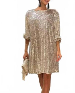 Mccolin Shimmer Nights Mini Dress - Natural