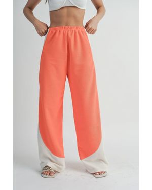 TRUEDAMES Two Toned Wide Leg Pants - Red