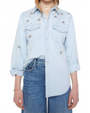 Mother All My Exes Button Up Shirt - Blue