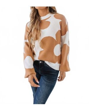 Liam & Company Marley Floral Design Sweater - Blue