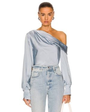 Jonathan Simkhai Alice One Shoulder Top - Blue