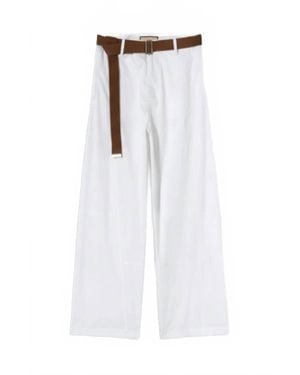 Plan C Cargo Trouser With Belt - White