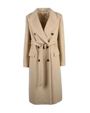 Tagliatore Double-Breasted Coat With Tailored Silhouette - Natural