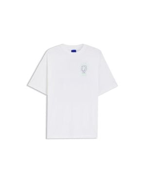 HUGO Cotton-Jersey T-Shirt With Printed Artwork - White