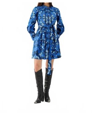 Beyond By Vera Nelia Printed Mini Dress - Blue