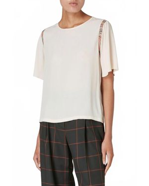 Paul Smith Cream Short Sleeve Blouse - White