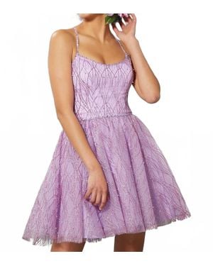 Mori Lee Short Aline Dress - Purple