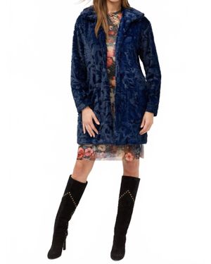 Johnny Was Faux Fur Coat - Blue