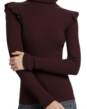 Marie Oliver Long Sleeve Tinley Turtleneck Top - Red