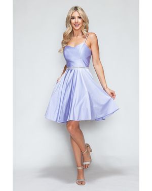 TRUEDAMES Cocktail Dress Sweetheart Embellished Party Dress - Blue