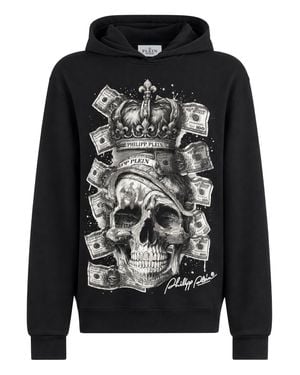 Philipp Plein Hoodie Skull Dollar - Black