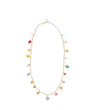 MONOKI Grigri Long Chain Necklace - White