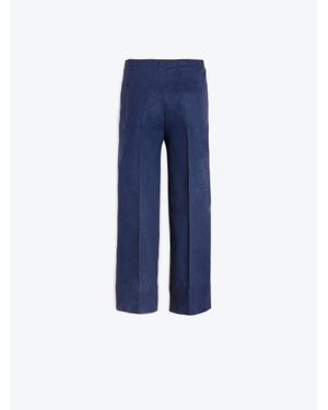 Vilagallo Straight Leg Crop Stretch Trouser - Blue