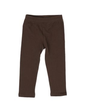 Leveret Girls Cotton Spandex Leggings - Brown