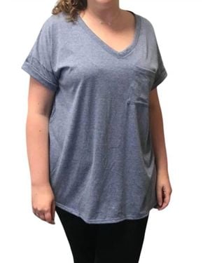 Sew In Love Boyfriend Pocket Top - Blue
