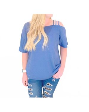 Shirley Stone One Shoulder Strappy Top - Blue