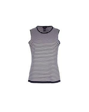 J'Envie/Eli Coastal Stripe Shell Tank Top - Blue