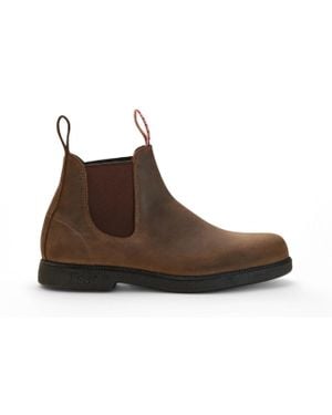 Rossi Boots Rossi 607 Booma Rustic Leather Chelsea Boots - Brown