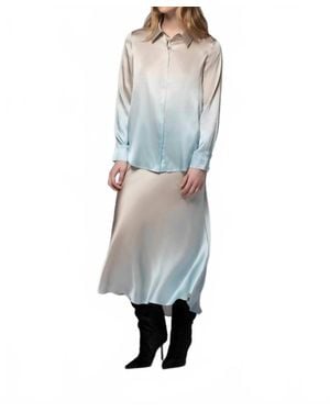 Max & Moi Levy Silk Blouse - Gray