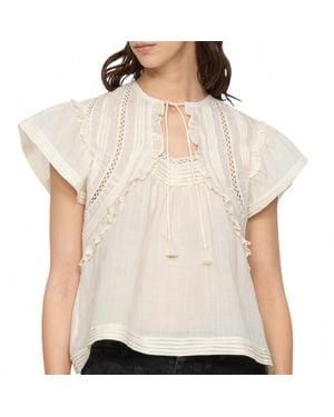 Sea Renata Flutter Sleeve Top - Natural