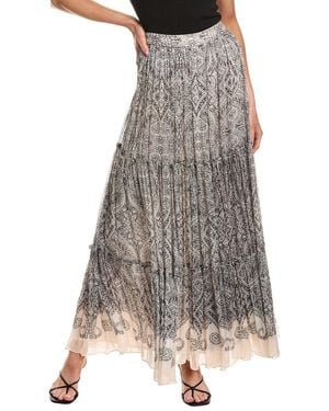 Hemant & Nandita Tiered Maxi Skirt - Gray