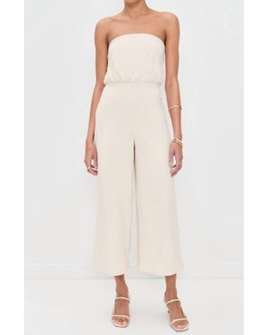 Susana Monaco Blouson Tube Jumpsuit - Natural