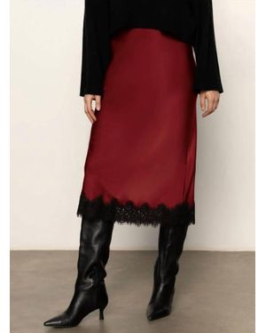 Sanctuary Slip Skirt With Lace - Red