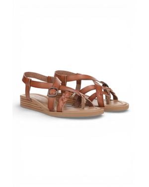 Blowfish Scotch Tan Micro Wedge Strappy Sandals - Brown