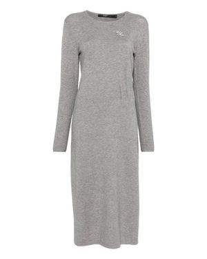SEVENTY SERGIO TEGON Midi Dress With Fitted Silhouette - Gray