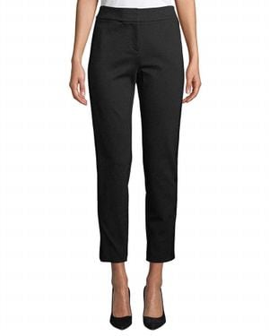 Calvin Klein Faux Leather Stripe Ankle Pants - Black