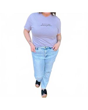 Scripted Pearl Raising Disciples Embroidered T-Shirt - Blue