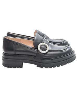 Gianvito Rossi Buckle-Embellished Loafers - Gray