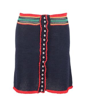Rabanne Crochet-Knitted Mini Skirt - Blue