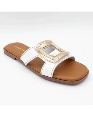 All Black Square Cut Slide - Brown