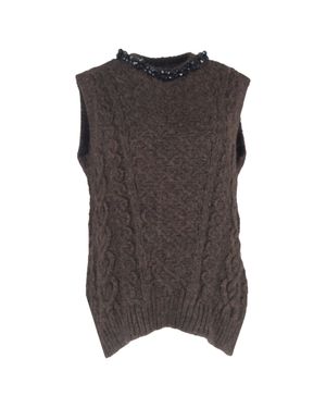 Simone Rocha Bead-Embellished Vest - Brown