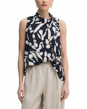 Joseph Ribkoff Abstract-Pattern Halterneck Blouse - Blue