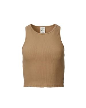 By Together Cropped Ribbed Stretch-Cotton Top - Natural