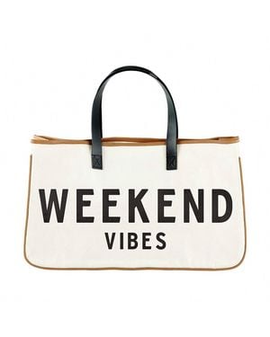 Pretty Simple Weekend Vibes Getaway Tote Bag - Black