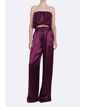 NonChalant Label May Strapless Corseted Bubble Crop Top - Red