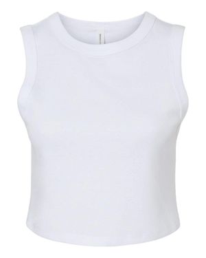 Bella Canvas Micro Rib Muscle Crop Tank - White