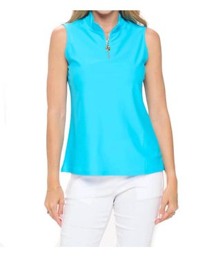 Aryeh Elaine Sleeveless Zip Top - Blue
