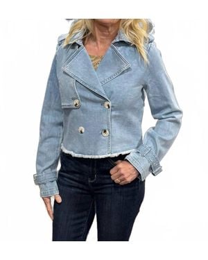 Kut From The Kloth Double Breast Denim Jacket - Blue