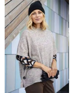 Brandtex Crew Neck Slip-On Poncho - Gray