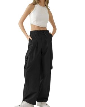 Aaron & Amber Nylon Cargo Pants - Black