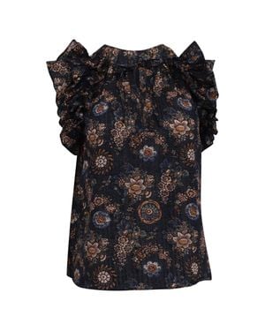 Ulla Johnson Elisa Floral-Print Sleeveless Blouse - Black